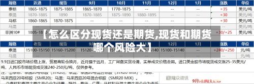 【怎么区分现货还是期货,现货和期货哪个风险大】