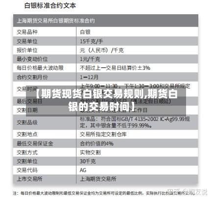 【期货现货白银交易规则,期货白银的交易时间】-第3张图片