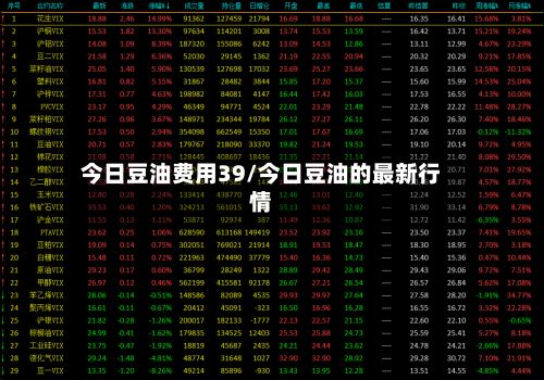 今日豆油费用39/今日豆油的最新行情-第2张图片
