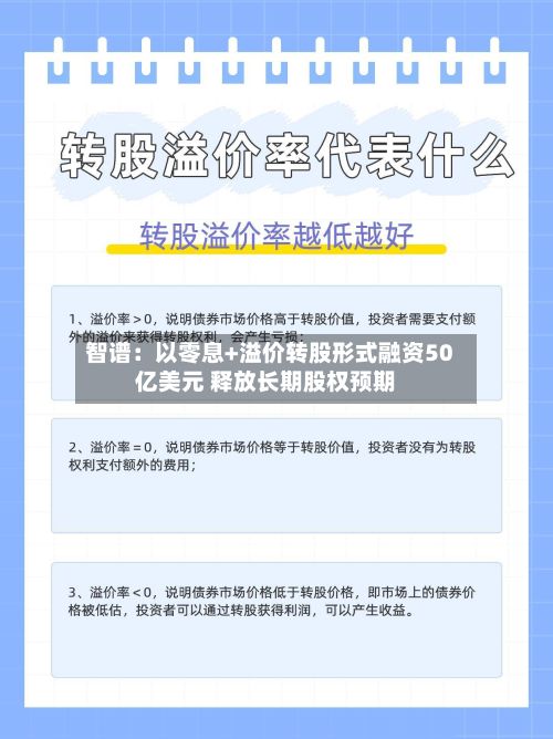 智谱：以零息+溢价转股形式融资50亿美元 释放长期股权预期