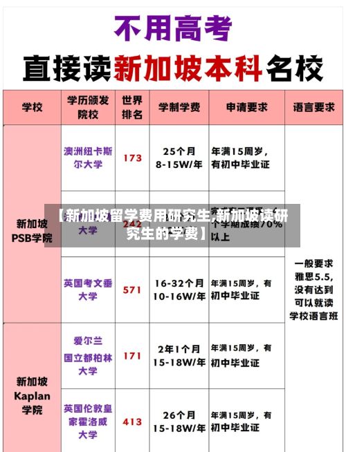 【新加坡留学费用研究生,新加坡读研究生的学费】