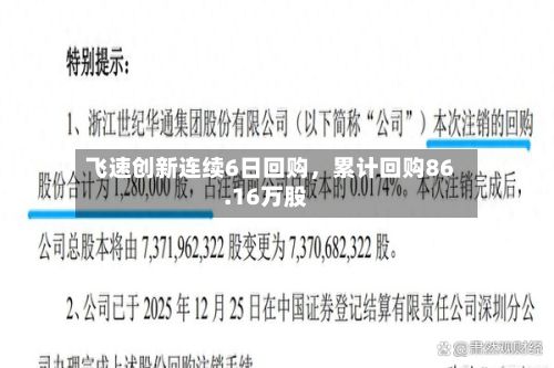 飞速创新连续6日回购，累计回购86.16万股-第2张图片
