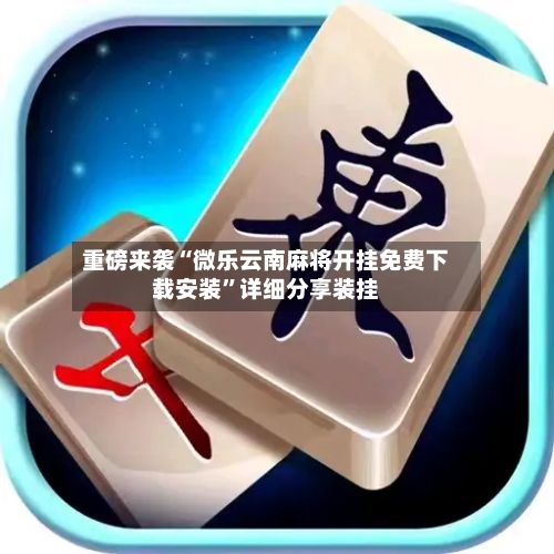重磅来袭“微乐云南麻将开挂免费下载安装	”详细分享装挂-第2张图片