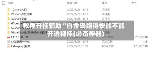 教程开挂辅助“白金岛跑得快能不能开透视挂(必备神器)