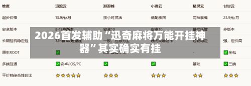 2026首发辅助“迅奇麻将万能开挂神器”其实确实有挂-第2张图片