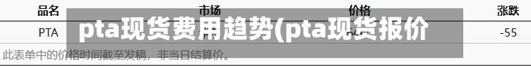 pta现货费用趋势(pta现货报价)-第2张图片