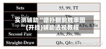 实测辅助“德扑翻前胜率图”(开挂)辅助透视教程-第3张图片