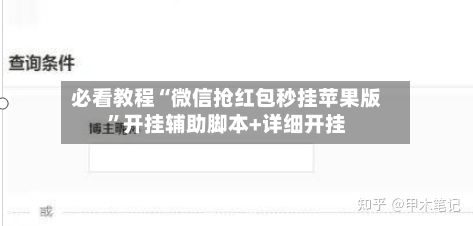 必看教程“微信抢红包秒挂苹果版”开挂辅助脚本+详细开挂