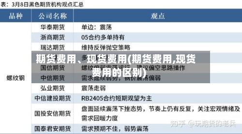 期货费用、现货费用(期货费用,现货费用的区别)-第2张图片