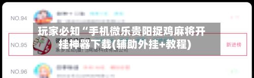 玩家必知“手机微乐贵阳捉鸡麻将开挂神器下载(辅助外挂+教程)-第2张图片