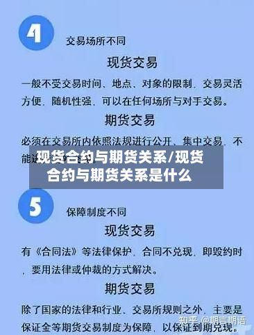 现货合约与期货关系/现货合约与期货关系是什么