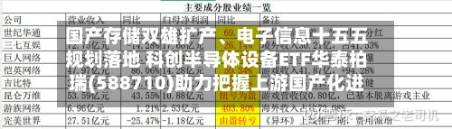 国产存储双雄扩产、电子信息十五五规划落地 科创半导体设备ETF华泰柏瑞(588710)助力把握上游国产化进程机遇-第2张图片