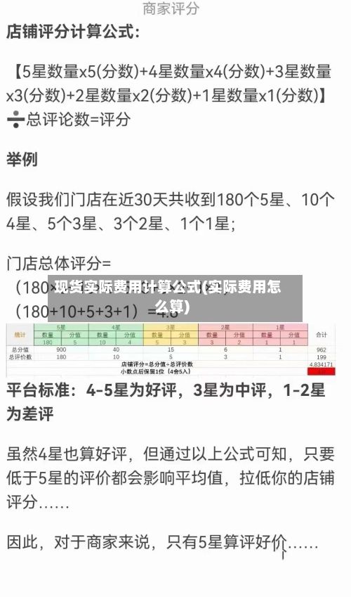 现货实际费用计算公式(实际费用怎么算)-第2张图片