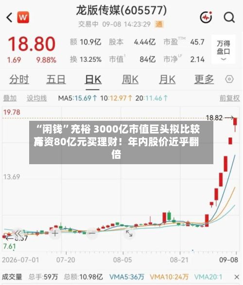 “闲钱	”充裕 3000亿市值巨头拟比较高斥资80亿元买理财！年内股价近乎翻倍-第3张图片