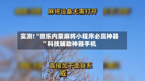 实测!“微乐内蒙麻将小程序必赢神器”科技辅助神器手机-第2张图片