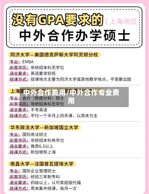 中外合作费用/中外合作专业费用