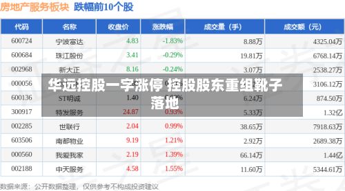 华远控股一字涨停 控股股东重组靴子落地-第2张图片