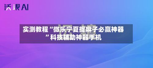 实测教程“微乐宁夏捉麻子必赢神器	”科技辅助神器手机-第2张图片