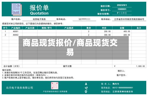 商品现货报价/商品现货交易-第3张图片