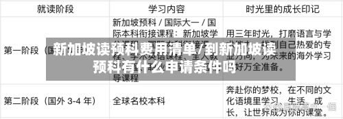 新加坡读预科费用清单/到新加坡读预科有什么申请条件吗