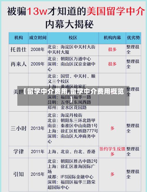 【留学中介费用,留学中介费用概览】-第3张图片