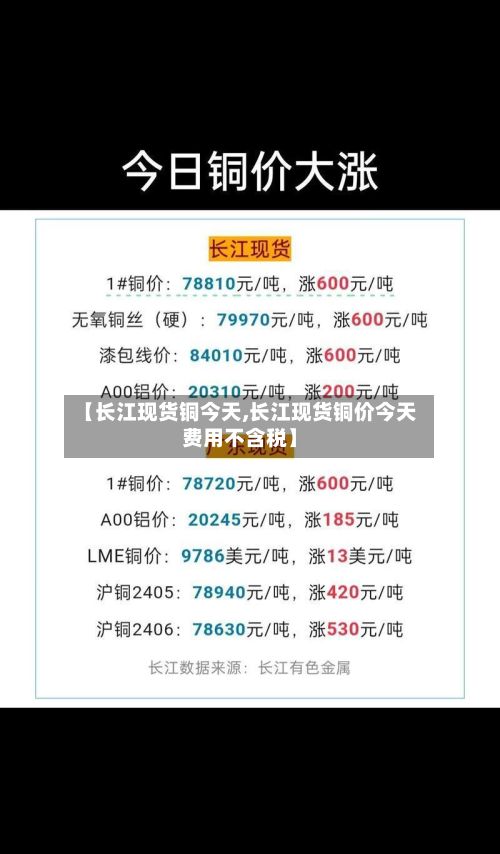 【长江现货铜今天,长江现货铜价今天费用不含税】-第2张图片