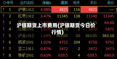 沪银期货上市费用(沪银期货今日价行情)