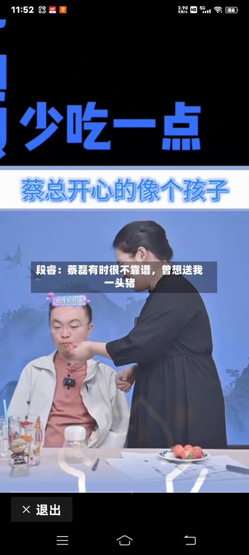 段睿：蔡磊有时很不靠谱，曾想送我一头猪