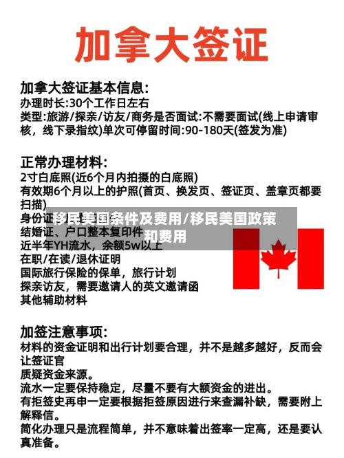 移民美国条件及费用/移民美国政策和费用