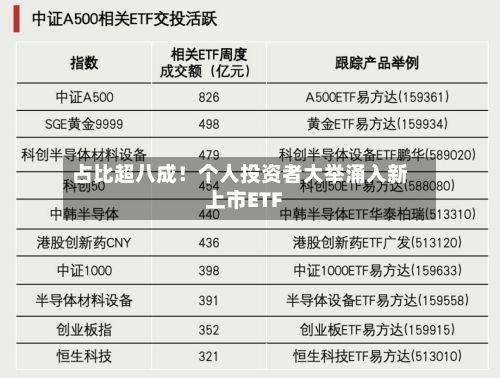 占比超八成！个人投资者大举涌入新上市ETF-第2张图片