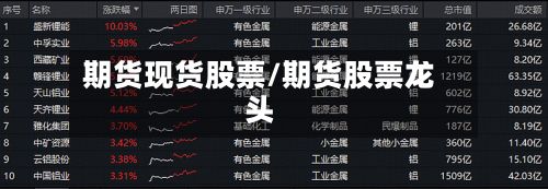期货现货股票/期货股票龙头-第2张图片
