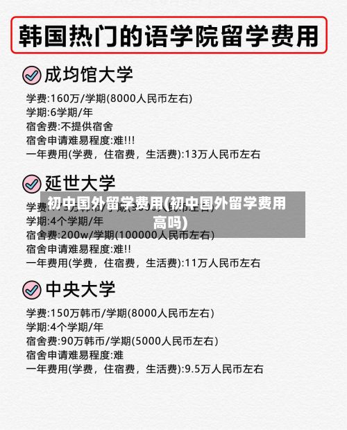 初中国外留学费用(初中国外留学费用高吗)-第2张图片