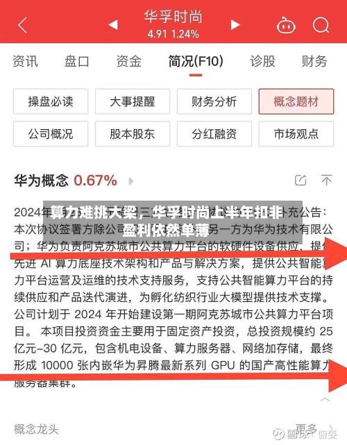 算力难挑大梁，华孚时尚上半年扣非盈利依然单薄-第2张图片