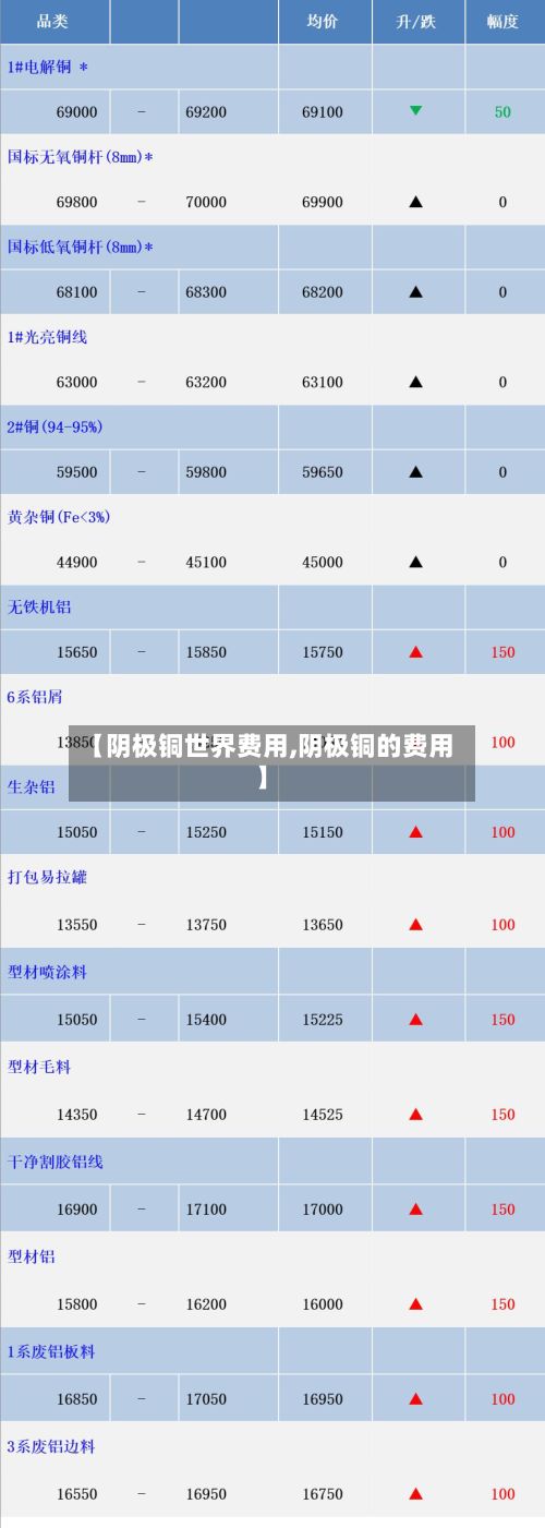 【阴极铜世界费用,阴极铜的费用】-第3张图片