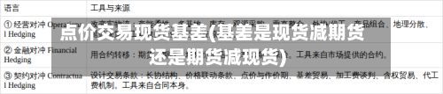 点价交易现货基差(基差是现货减期货还是期货减现货)-第3张图片