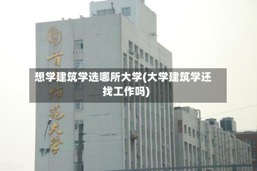 想学建筑学选哪所大学(大学建筑学还找工作吗)-第3张图片
