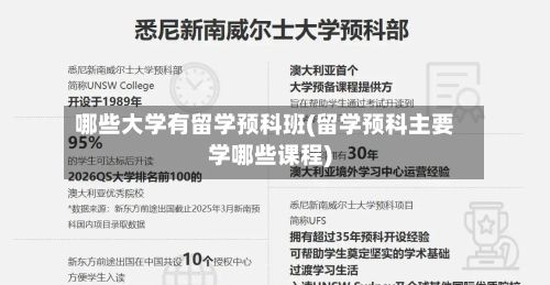 哪些大学有留学预科班(留学预科主要学哪些课程)