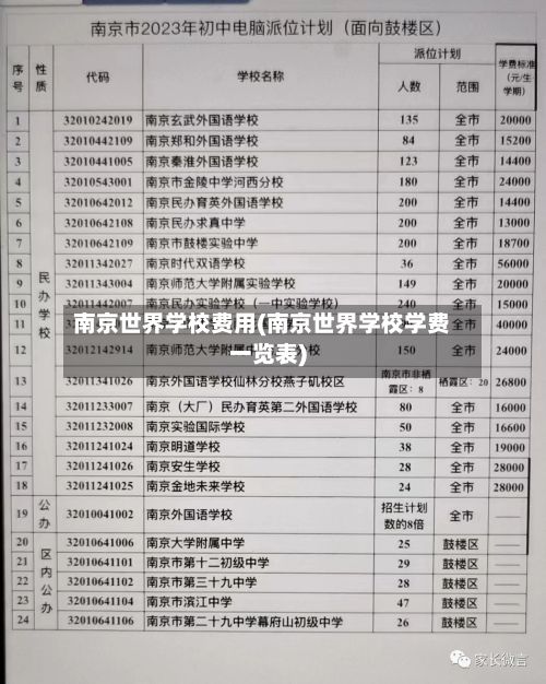 南京世界学校费用(南京世界学校学费一览表)-第2张图片