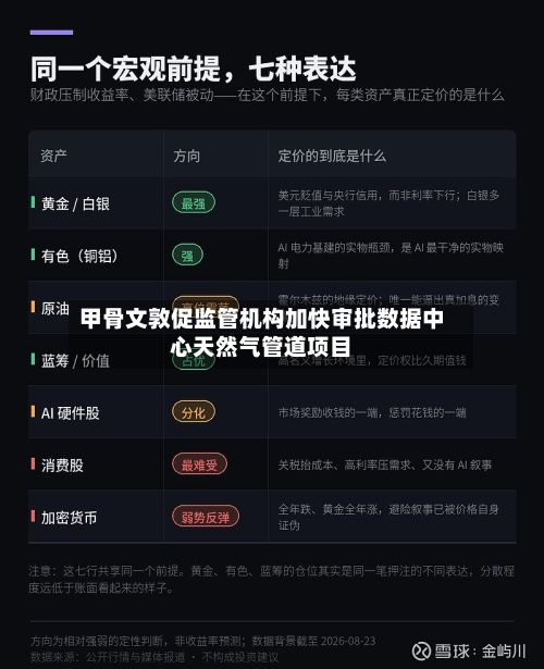 甲骨文敦促监管机构加快审批数据中心天然气管道项目
