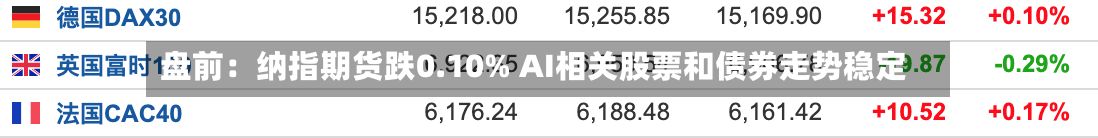 盘前：纳指期货跌0.10% AI相关股票和债券走势稳定-第1张图片
