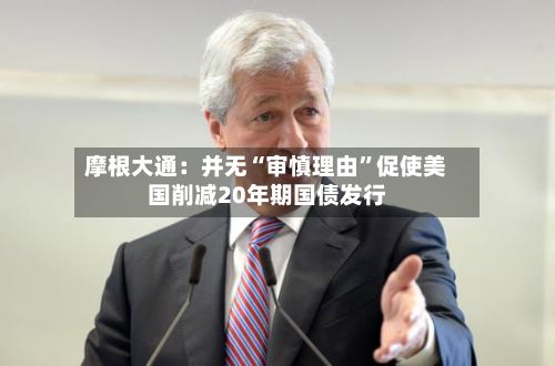 摩根大通：并无“审慎理由”促使美国削减20年期国债发行-第2张图片