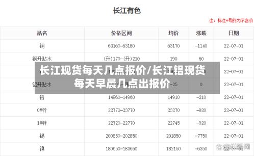 长江现货每天几点报价/长江铝现货每天早晨几点出报价