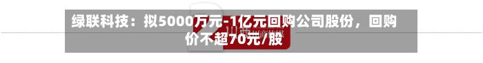 绿联科技：拟5000万元-1亿元回购公司股份，回购价不超70元/股-第3张图片