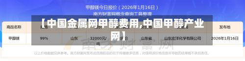 【中国金属网甲醇费用,中国甲醇产业网】