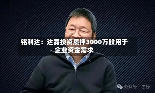 铭利达：达磊投资质押3000万股用于企业资金需求