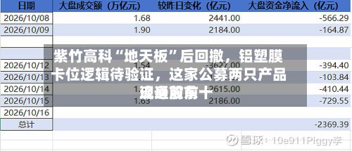 紫竹高科“地天板	”后回撤	，铝塑膜卡位逻辑待验证，这家公募两只产品现身前前十流通股东-第1张图片