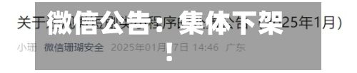 微信公告：集体下架！-第2张图片