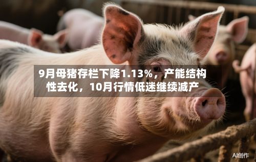 9月母猪存栏下降1.13%，产能结构性去化，10月行情低迷继续减产-第2张图片