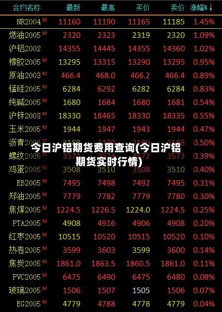 今日沪铝期货费用查询(今日沪铝期货实时行情)-第2张图片