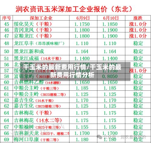 干玉米的最新费用行情/干玉米的最新费用行情分析-第2张图片